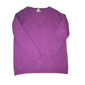 Lands' End Women's Purple Crew Neck Sweater